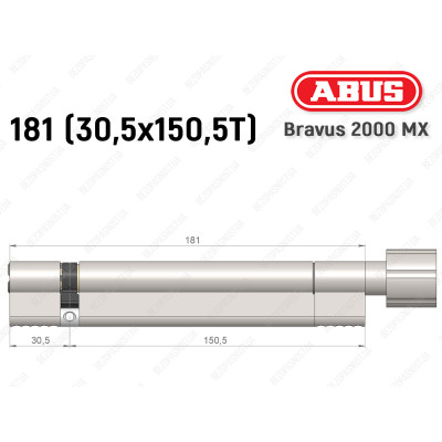 Циліндр ABUS BRAVUS 2000 MX, з тумблером, 180 (30х150T)