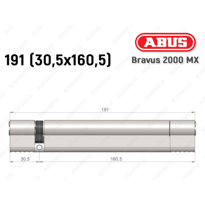 Цилиндр ABUS BRAVUS 2000 MX, ключ-ключ, 190 (30х160)