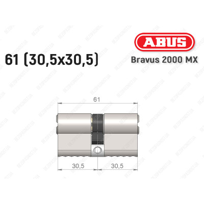 Цилиндр ABUS BRAVUS 2000 MX, ключ-ключ, 60 (30х30)