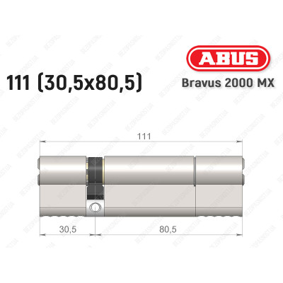 Цилиндр ABUS BRAVUS 2000 MX, ключ-ключ, 110 (30х80)