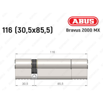 Цилиндр ABUS BRAVUS 2000 MX, ключ-ключ, 115 (30х85)