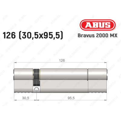 Циліндр ABUS BRAVUS 2000 MX, ключ-ключ, 125 (30х95)