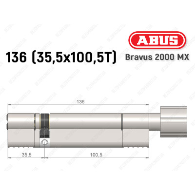 Циліндр ABUS BRAVUS 2000 MX, з тумблером, 135 (35х100T)