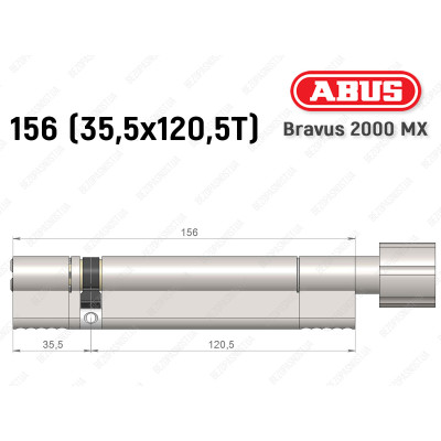 Цилиндр ABUS BRAVUS 2000 MX, с тумблером, 155 (35х120T)