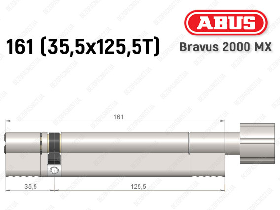 Цилиндр ABUS BRAVUS 2000 MX, с тумблером, 160 (35х125T)