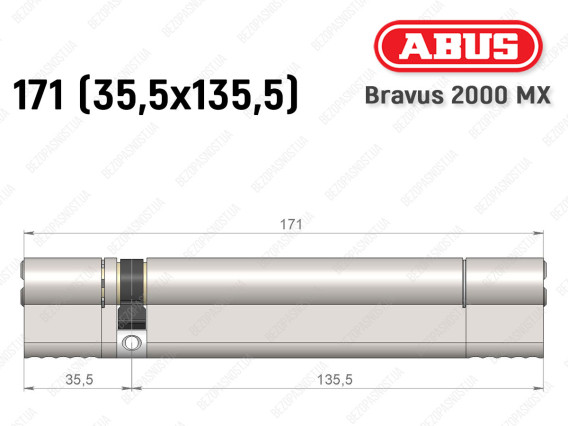 Цилиндр ABUS BRAVUS 2000 MX, ключ-ключ, 170 (35х135)