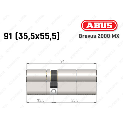 Цилиндр ABUS BRAVUS 2000 MX, ключ-ключ, 90 (35х55)