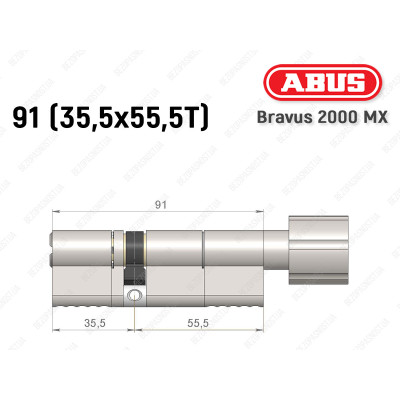 Цилиндр ABUS BRAVUS 2000 MX, с тумблером, 90 (35х55Т)