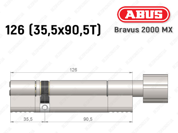 Циліндр ABUS BRAVUS 2000 MX, з тумблером, 125 (35х90T)