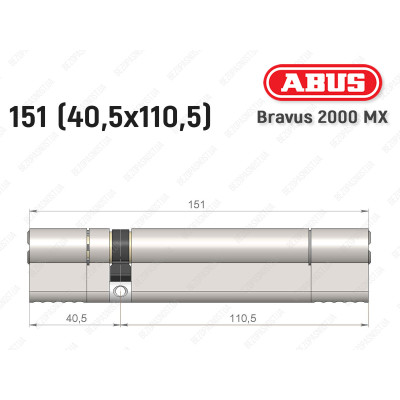 Циліндр ABUS BRAVUS 2000 MX, ключ-ключ, 150 (40х110)