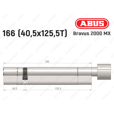 Циліндр ABUS BRAVUS 2000 MX, з тумблером, 165 (40х125T) Циліндр ABUS BRAVUS 2000 MX, з тумблером, 165 (40х125T)
