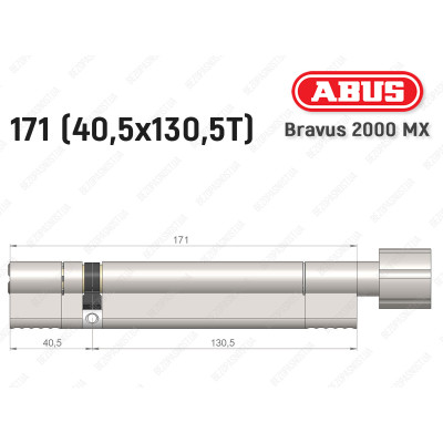 Циліндр ABUS BRAVUS 2000 MX, з тумблером, 170 (40х130T)