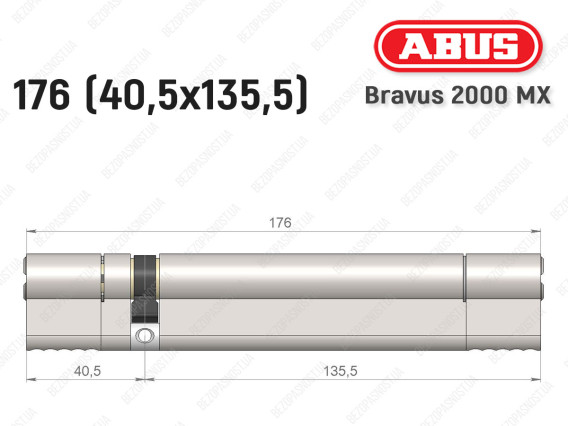 Цилиндр ABUS BRAVUS 2000 MX, ключ-ключ, 175 (40х135)