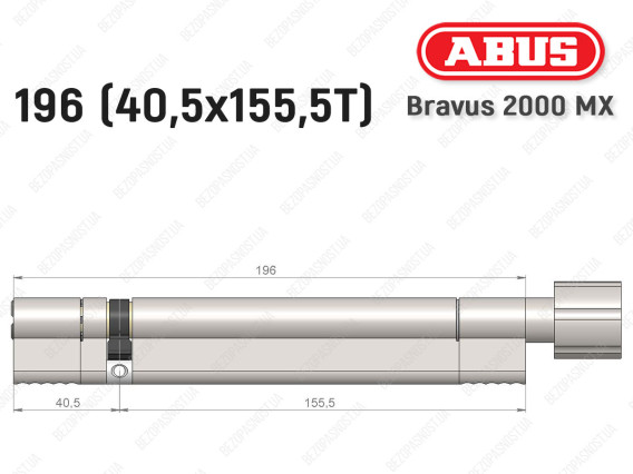 Цилиндр ABUS BRAVUS 2000 MX, с тумблером, 195 (40х155T)