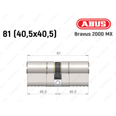 Цилиндр ABUS BRAVUS 2000 MX, ключ-ключ, 80 (40х40)