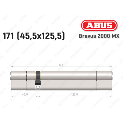 Циліндр ABUS BRAVUS 2000 MX, ключ-ключ, 170 (45х125)