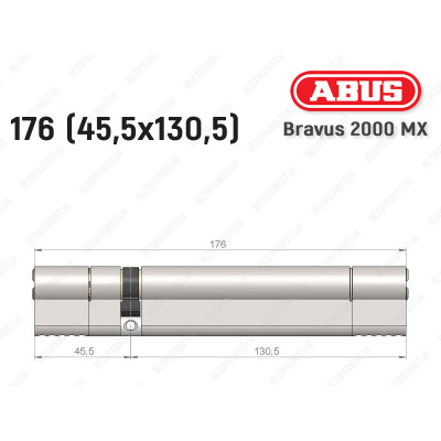 Цилиндр ABUS BRAVUS 2000 MX, ключ-ключ, 175 (45х130)