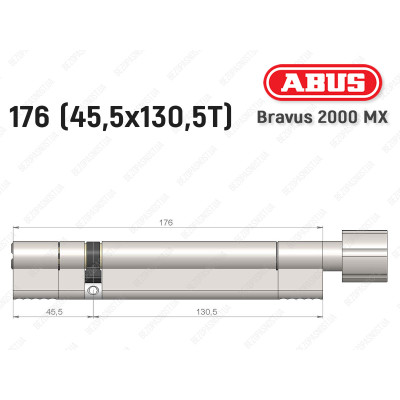 Цилиндр ABUS BRAVUS 2000 MX, с тумблером, 175 (45х130T)