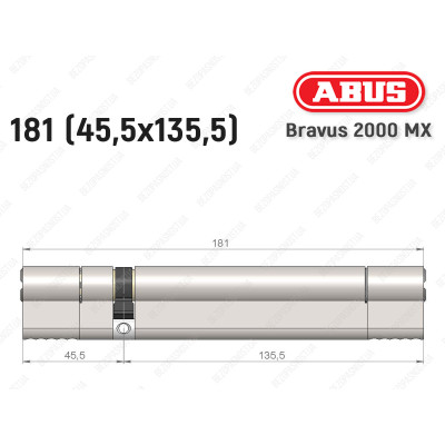 Цилиндр ABUS BRAVUS 2000 MX, ключ-ключ, 180 (45х135) Цилиндр ABUS BRAVUS 2000 MX, ключ-ключ, 180 (45х135)