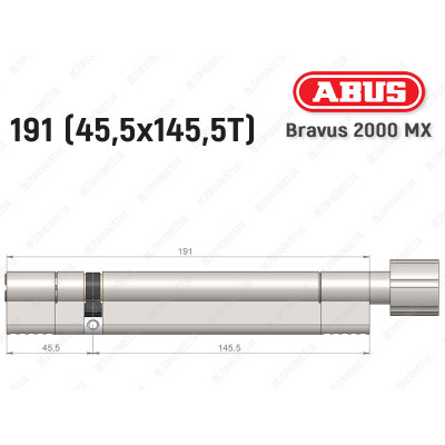 Цилиндр ABUS BRAVUS 2000 MX, с тумблером, 190 (45х145T)