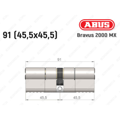 Циліндр ABUS BRAVUS 2000 MX, ключ-ключ, 90 (45х45)