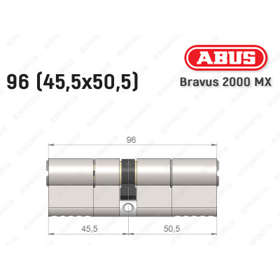 Цилиндр ABUS BRAVUS 2000 MX, ключ-ключ, 95 (45х50)