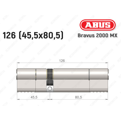Цилиндр ABUS BRAVUS 2000 MX, ключ-ключ, 125 (45х80)