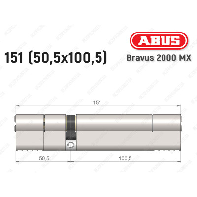 Циліндр ABUS BRAVUS 2000 MX, ключ-ключ, 150 (50х100)