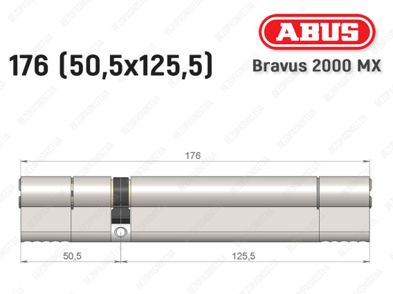 Цилиндр ABUS BRAVUS 2000 MX, ключ-ключ, 175 (50х125)