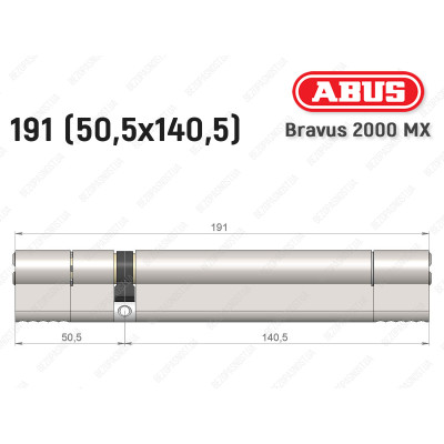 Циліндр ABUS BRAVUS 2000 MX, ключ-ключ, 190 (50х140)
