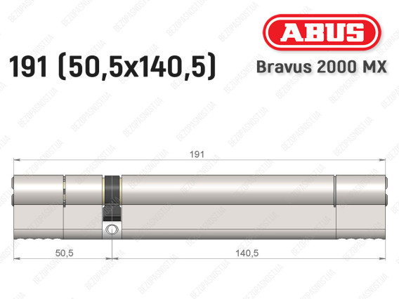 Циліндр ABUS BRAVUS 2000 MX, ключ-ключ, 190 (50х140)
