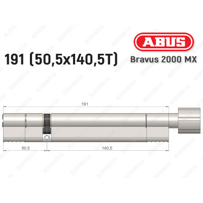 Циліндр ABUS BRAVUS 2000 MX, з тумблером, 190 (50х140T)