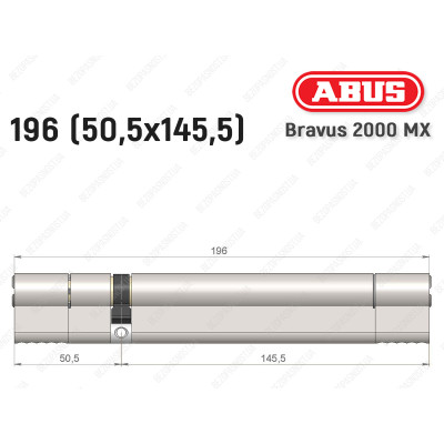 Цилиндр ABUS BRAVUS 2000 MX, ключ-ключ, 195 (50х145)