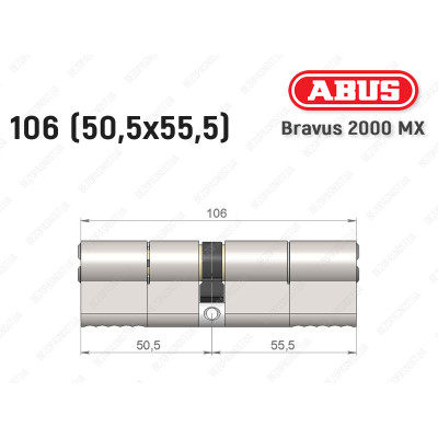 Цилиндр ABUS BRAVUS 2000 MX, ключ-ключ, 105 (50х55)