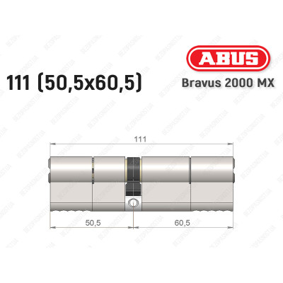 Циліндр ABUS BRAVUS 2000 MX, ключ-ключ, 110 (50х60)