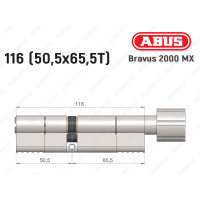 Цилиндр ABUS BRAVUS 2000 MX, с тумблером, 115 (50х65Т)