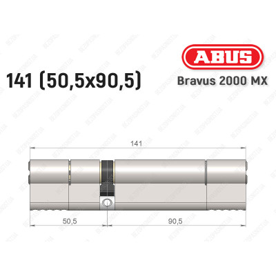 Циліндр ABUS BRAVUS 2000 MX, ключ-ключ, 140 (50х90)