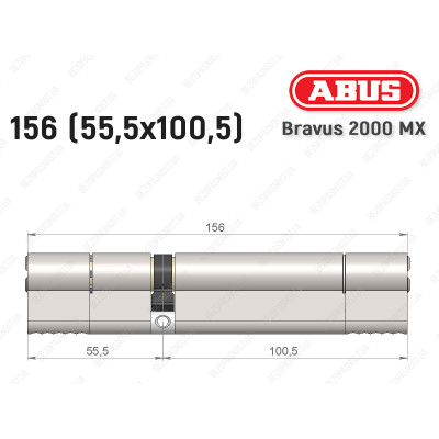 Цилиндр ABUS BRAVUS 2000 MX, ключ-ключ, 155 (55х100)