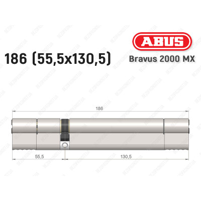 Циліндр ABUS BRAVUS 2000 MX, ключ-ключ, 185 (55х130)