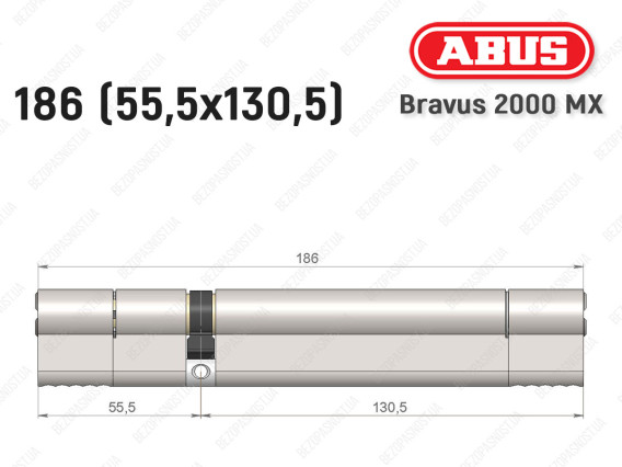 Циліндр ABUS BRAVUS 2000 MX, ключ-ключ, 185 (55х130)