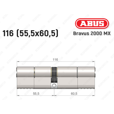 Циліндр ABUS BRAVUS 2000 MX, ключ-ключ, 115 (55х60)