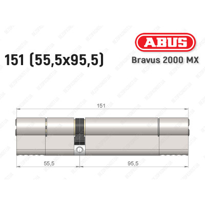 Циліндр ABUS BRAVUS 2000 MX, ключ-ключ, 150 (55х95)