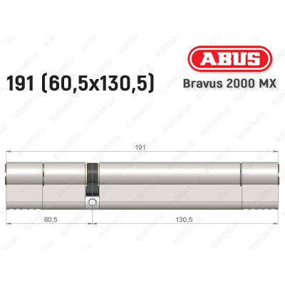 Цилиндр ABUS BRAVUS 2000 MX, ключ-ключ, 190 (60х130)