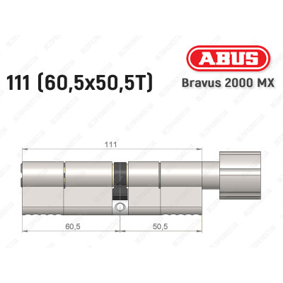 Цилиндр ABUS BRAVUS 2000 MX, с тумблером, 110 (60х50T)