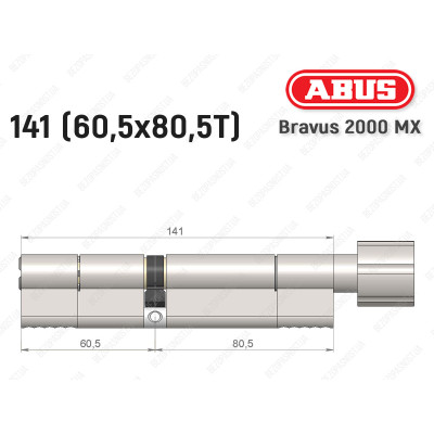 Циліндр ABUS BRAVUS 2000 MX, з тумблером, 140 (60х80T)