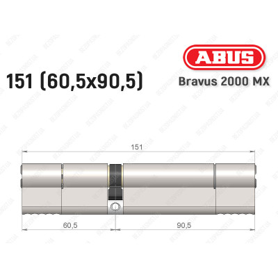 Циліндр ABUS BRAVUS 2000 MX, ключ-ключ, 150 (60х90)