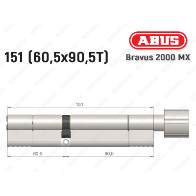Циліндр ABUS BRAVUS 2000 MX, з тумблером, 150 (60х90T)