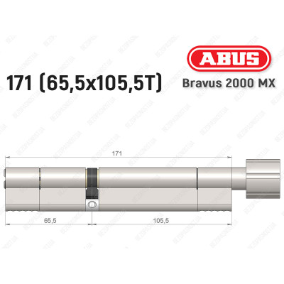 Циліндр ABUS BRAVUS 2000 MX, з тумблером, 170 (65х105T)