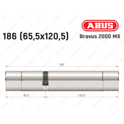Циліндр ABUS BRAVUS 2000 MX, ключ-ключ, 185 (65х120)