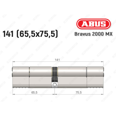 Цилиндр ABUS BRAVUS 2000 MX, ключ-ключ, 140 (65х75)